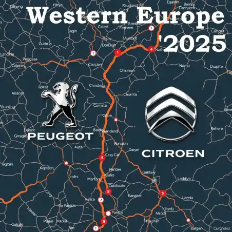 Peugeot és Citroen navigációs térkép: Nyugat- és Közép-Európa 2025
