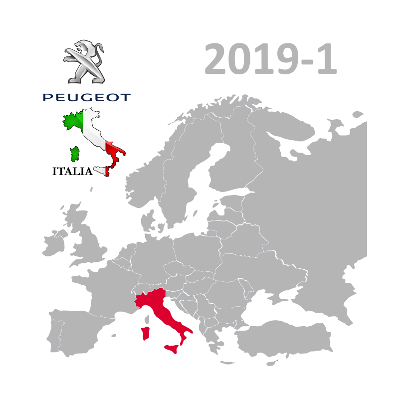 Italy: Peugeot Map for SMEG / eMyWay / RT6 system, 2019-1