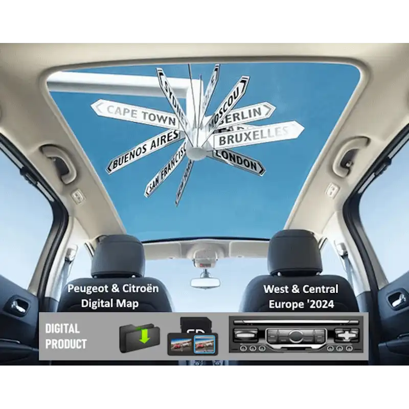 Mapa de navegación de Peugeot y Citroën: Europa Occidental y Central 2024