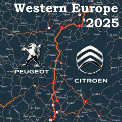 Navigacijski zemljevid Peugeot in Citroen: Zahodna in Srednja Evropa 2025