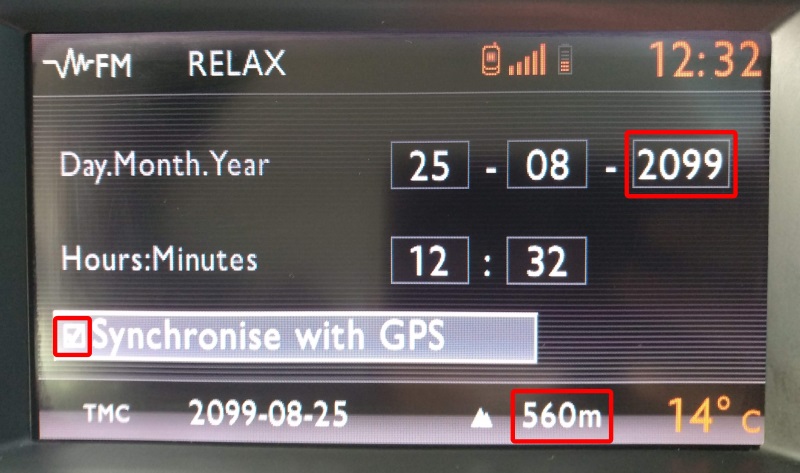 GPS date error: year 2099. Synchronisation
